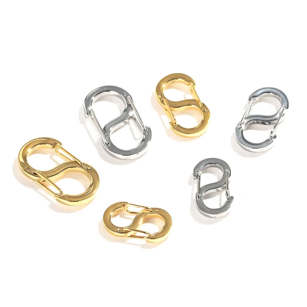 Top Trends: 4pcs S-type Buckle Snap Hook Carabiner Necklaces Connectors Stainless Steel Jewelry Making Supplies DIY Connector Findings Shoppable Styles