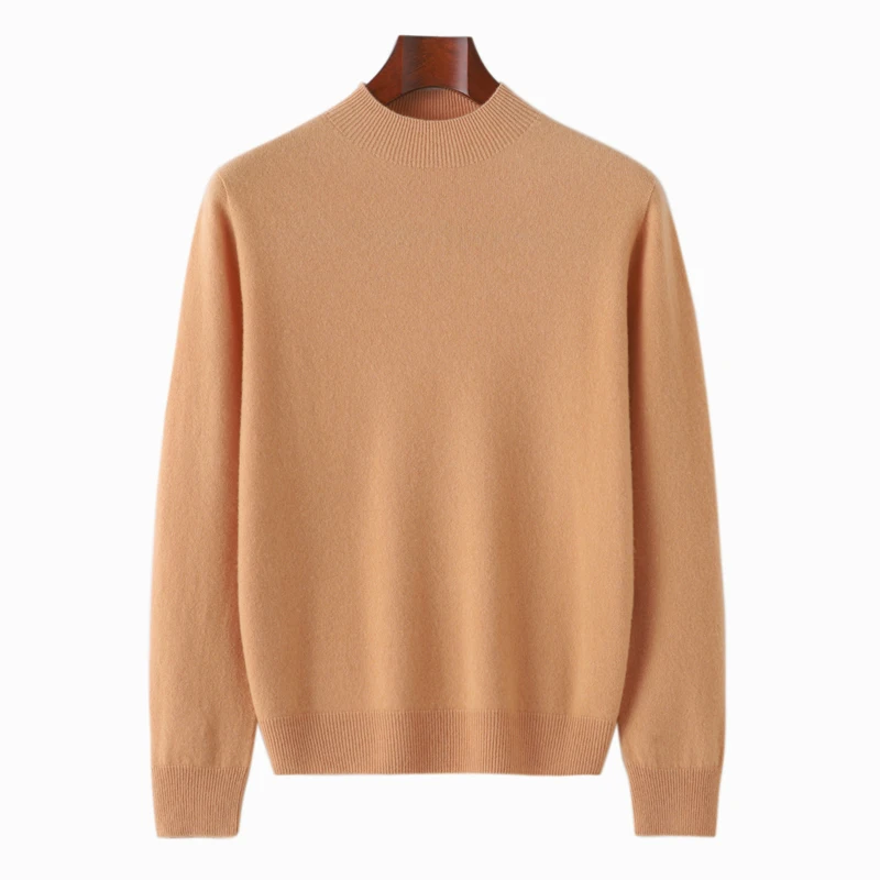 Top Trends: Men&#039;s Half High Collar Wool Cashmere Sweater 2023 Autumn And Winter Large Size Loose Knitted Sweater Keep Warm Top Men Jumper Shoppable Styles