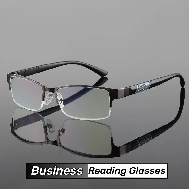 Top Trends: Men&#039;s Business Half Frame Design Reading Glasses Flexible Classical Retro Myopia Presbyopia Eyeglasses Prescription Eyeglasses Shoppable Styles