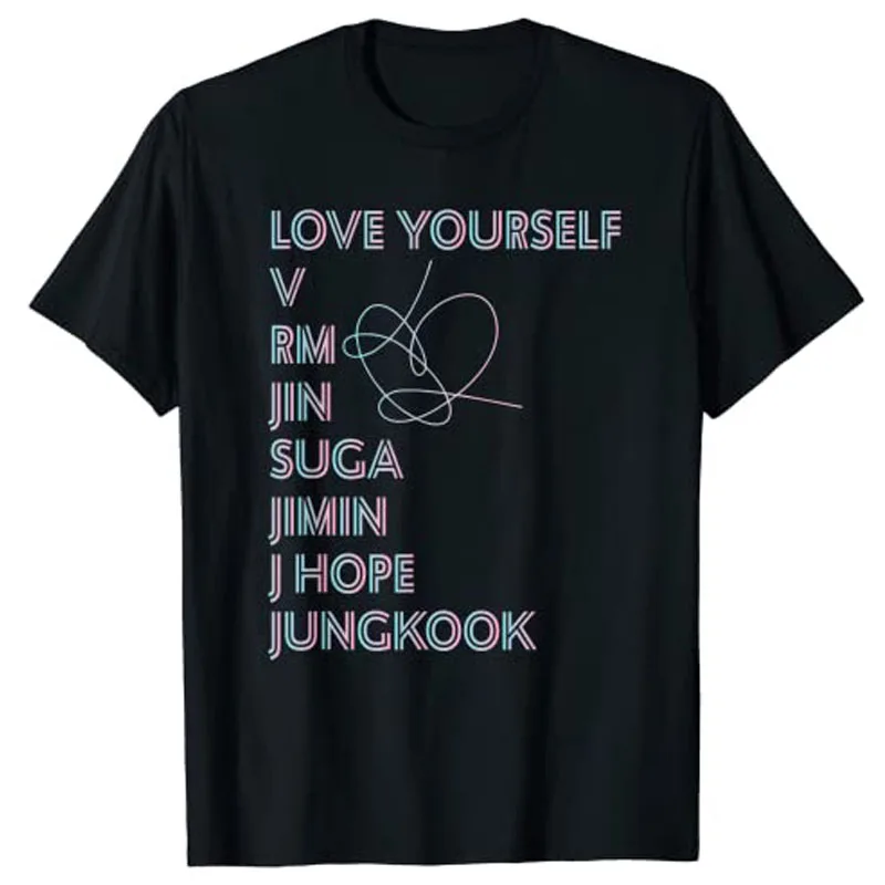 Top Trends: Kpop Fashion Bangtan Boy Love Yourself T Shirt Jin Jimin J-hope Jungkook Name Printed Tee Top Shoppable Styles