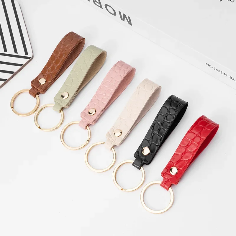 Top Trends: Lichee Crocodile Pattern PU Leather Keychain For Men And Women Custom Alligator Car Key Chains Bag Keyring Gift Pendant Shoppable Styles