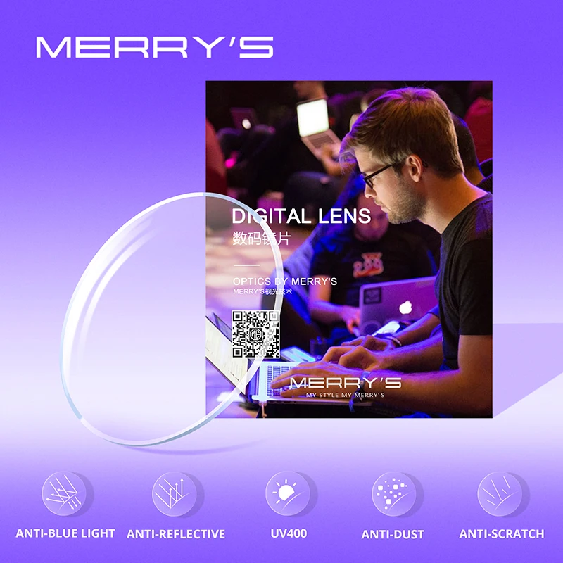 Top Trends: MERRYS Anti Blue Light Blocking Lens A1 Series Anti-reflective Optical Prescription Aspheric Glasses Lenses Myopia Hyperopia Shoppable Styles