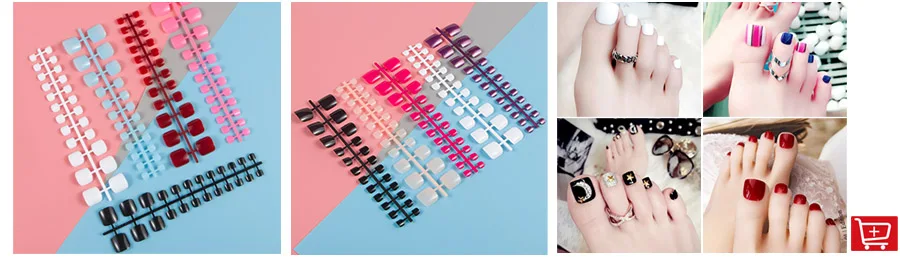 False Nails Set Short Full Cover Square Fake Nails Multicolor_voghion.com