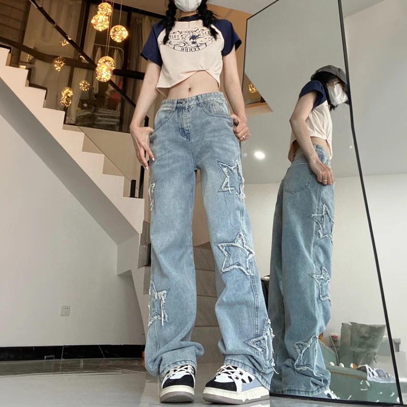 Top Trends: Baggy Jeans Y2k Women Korean Style 2023 Summer Straight Wide Leg Pants High Waist Woman Loose Denim Trousers 90s Vintage Clothes Shoppable Styles