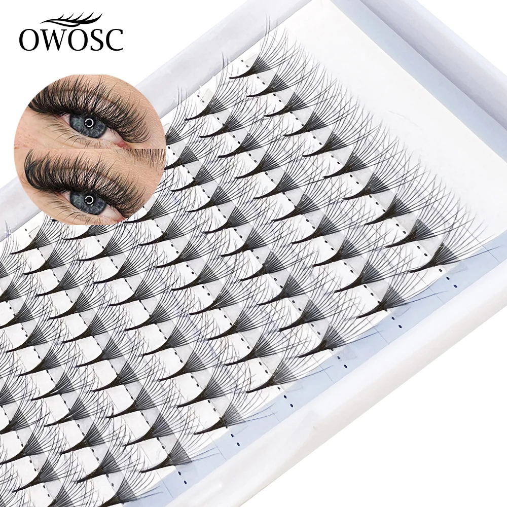 Top Trends: OWOSC 5D-12d Soft Natural Mink Eyelashes 12row Handmade Premade Volume Fans Eyelash Extension Maquillage Femme False Lashes Shoppable Styles