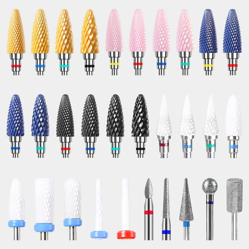 Top Trends: Ceramic Milling Cutter Flame Carbide Nail Drill Bits Pink Gel Remover Electric Machine Drills Polishing Peeling Nails Art Tools Shoppable Styles