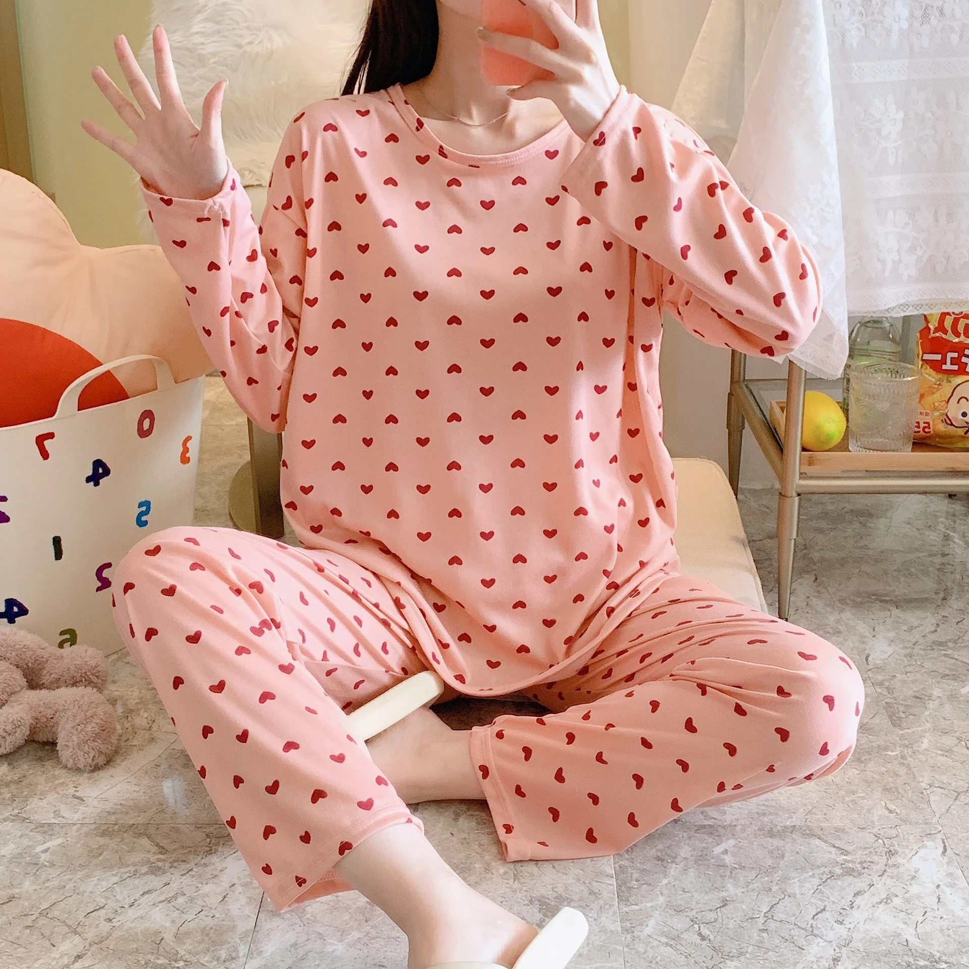 Top Trends: Women Pajamas Sets Big Size XXL Sleepwear Long Sleeve Pyjama Summer Cartoon Pijamas Mujer Pjs Female Loungewear Casual Homewear Shoppable Styles