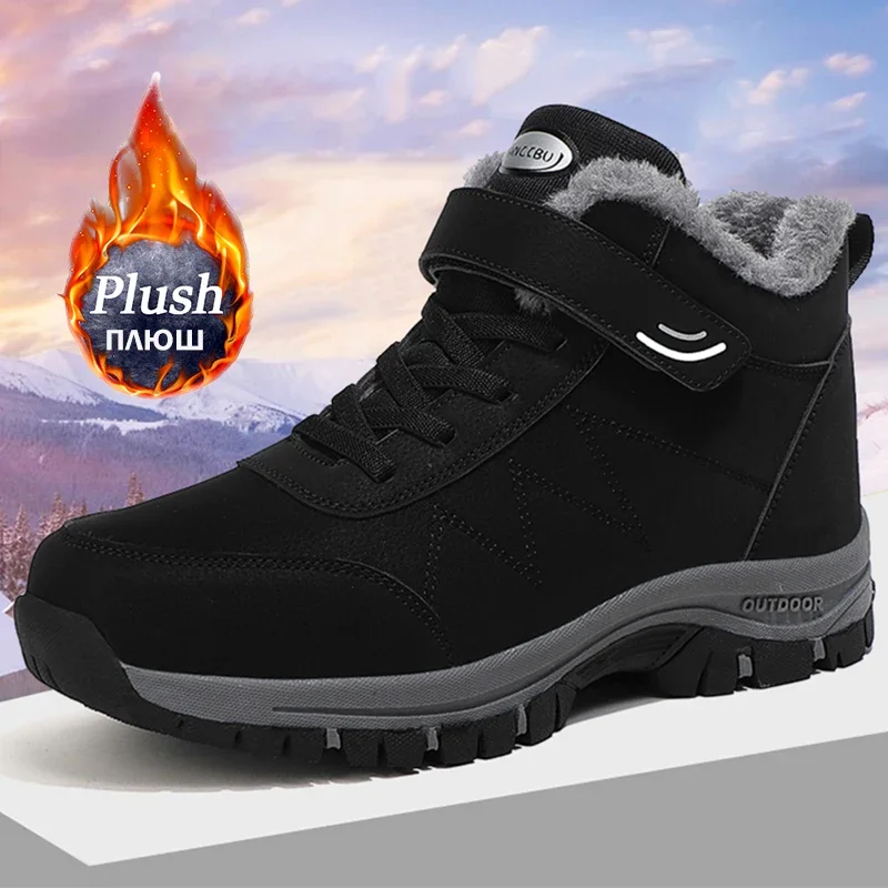 Top Trends: 2024 Winter Women Men Boots Waterproof Leather Sneakers Men Ankle Boots Outdoor Not Slip Plush Warm Snow Hiking Boots Man Shoes Shoppable Styles