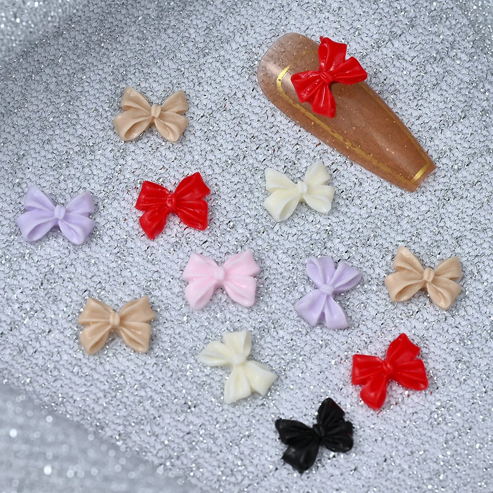 Top Trends: Kawaii Bowknot Nail Art Charms Lovely Black White Pink Fairy Resin Long Ribbon Nail Art Decoration Manicure DIY Accessorie Shoppable Styles - Image 3