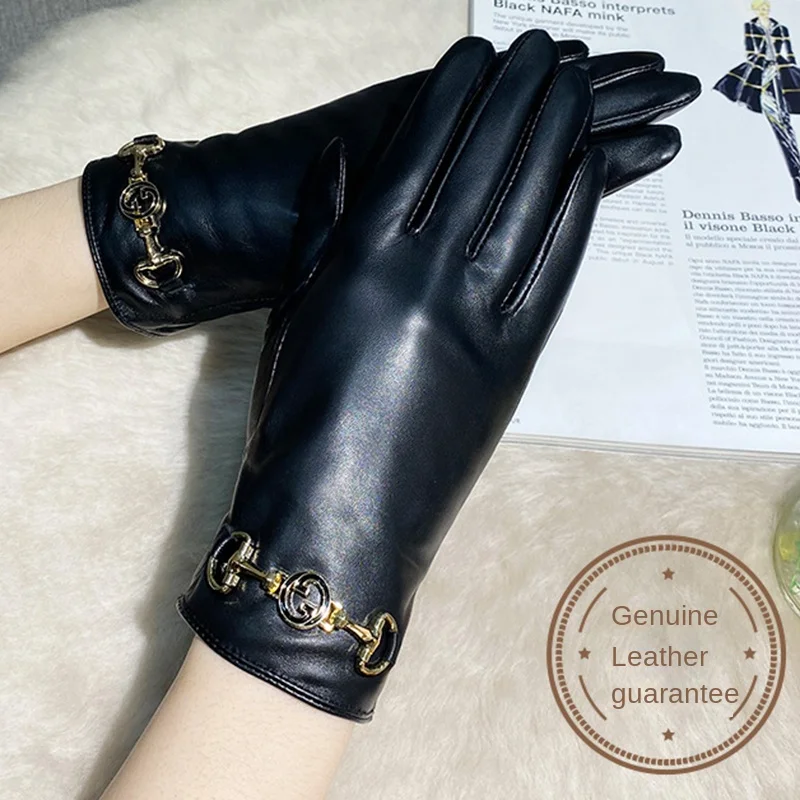 Top Trends: Women Sheepskin Leather Winter Warm Touchscreen Texting Cashmere Lined Driving Gloves Shoppable Styles