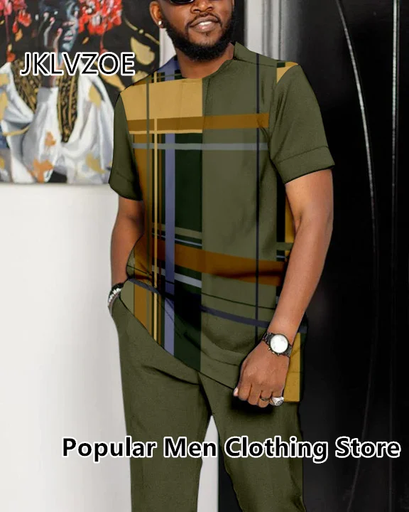 Top Trends: Summer Tracksuit For Men Short Sleeve T Shirt+ Long Pants 2 Piece Set Man Oversized Clothes Joogers Outfit 3D Print Trousers Suit Shoppable Styles