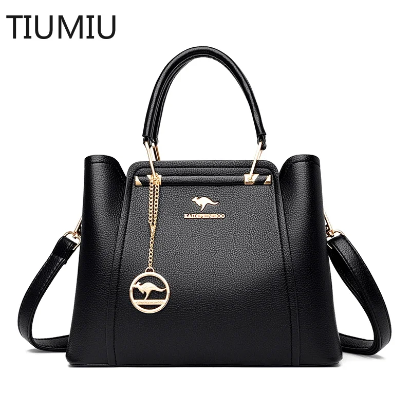 Top Trends: Women Soft Leather Handbags Luxury Designer 3 Layers Shoulder Crossbody Bags Ladies Large Capacity Shopping Brand Messenger Tote Shoppable Styles