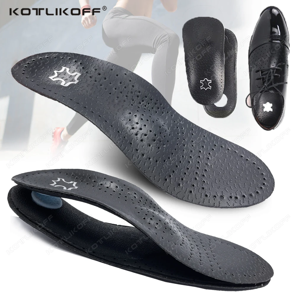 Top Trends: Leather Insoles For Shoes Sole Men Women Black Recycled Leather Half / Full Pads Flat Feet Arch Support O / X Leg Corrected Insert Shoppable Styles