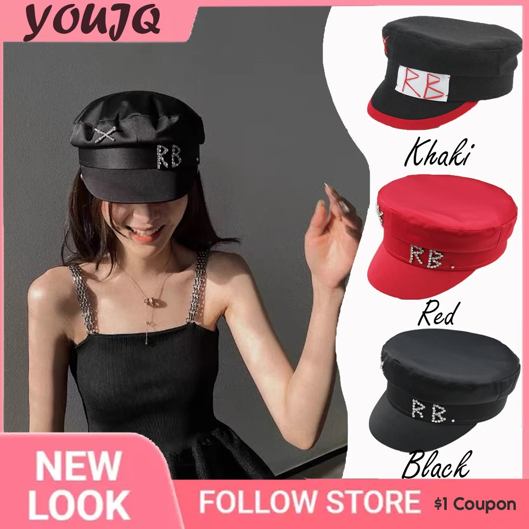 Top Trends: INS New Brand Designer Spring Summer Caps Women Diamond Letter Stain Newsboy Cap Baker Boy Beret Hats Visor For Women Men Gorras Shoppable Styles