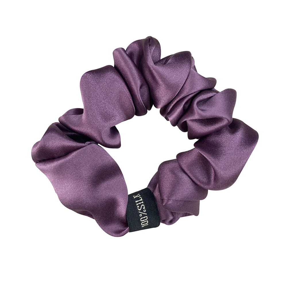 Top Trends: 100% Pure Mulberry Silk Large Scrunchies Silk Hair Ties Simple Pure Color Retro Hair Bands For Women Girls Hair Accessories Shoppable Styles - Image 6