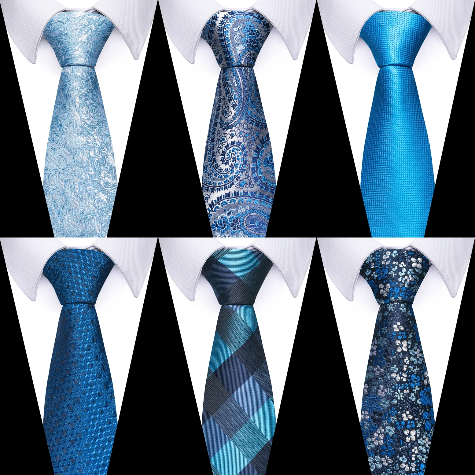 Top Trends: 100% Silk Brand Blue Necktie Gravatas Wholesale 8 Cm Woven Silk Tie Men Wedding Accessories Blue Fit Workplace Shoppable Styles