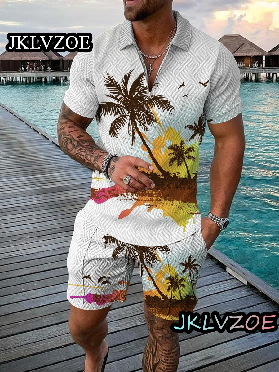 Top Trends: Men&#039;s Tracksuit Polo Sets Fashion Summer Beach Style Shorts Casual Suit 2 Piece Sets 3D Print Social Shirt Luxury Male Clothing Shoppable Styles