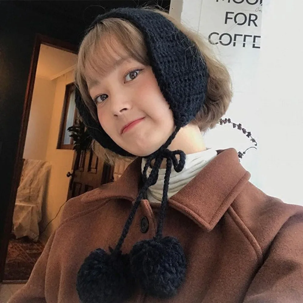 Top Trends: Drawstring Knitted Earmuffs Warm Handmade Ear Protection Warm Earmuffs Plush Retro Ear Protector Autumn Winter Shoppable Styles