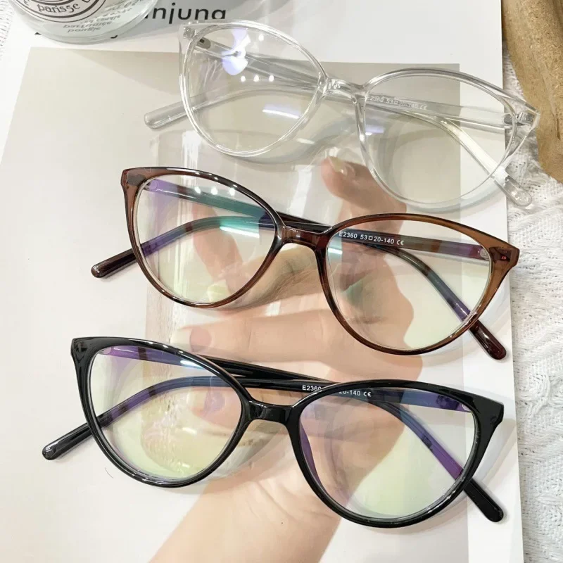 Top Trends: Trendy Reading Glasses Women Anti Blue Light Cat Eye Frame Spectacles Computer Decorative Eyeglasses Plain Eyewear Face Decor Shoppable Styles