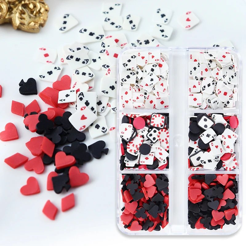 Top Trends: Playing Cards Nail Accessories DIY Charms Spades A Poker Polymer Clay Slices Nails Art Decoration Manicure Material Slime Flakes Shoppable Styles