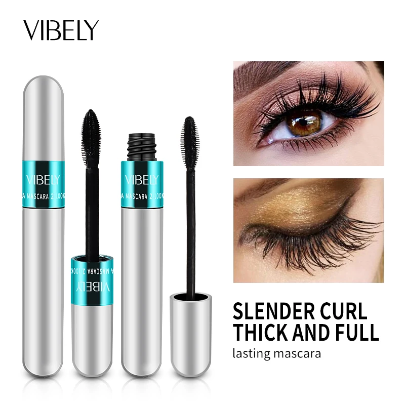 Top Trends: Double Head Waterproof Mascara 4D Thick Pull Long Curl Eyelash Liquid Brush Silky Fiber Not Easy Dizzy Mascara4d Quick Dry Water Shoppable Styles