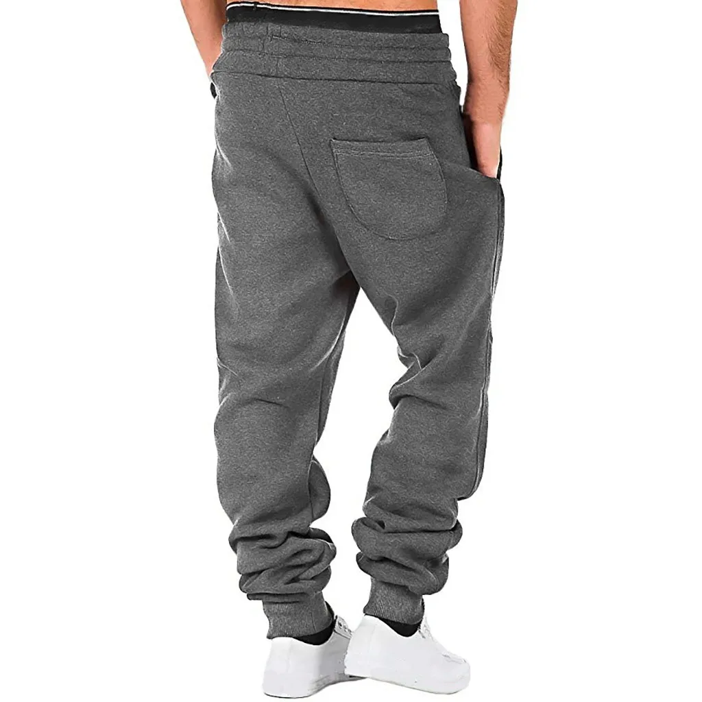 Top Trends: Mens Sweatpants Autumn Winter Brushed Solid Color Elastic Waist Drawstring Pants Korean Style Thicken Jogger Sports Bottoms Male Shoppable Styles - Image 5