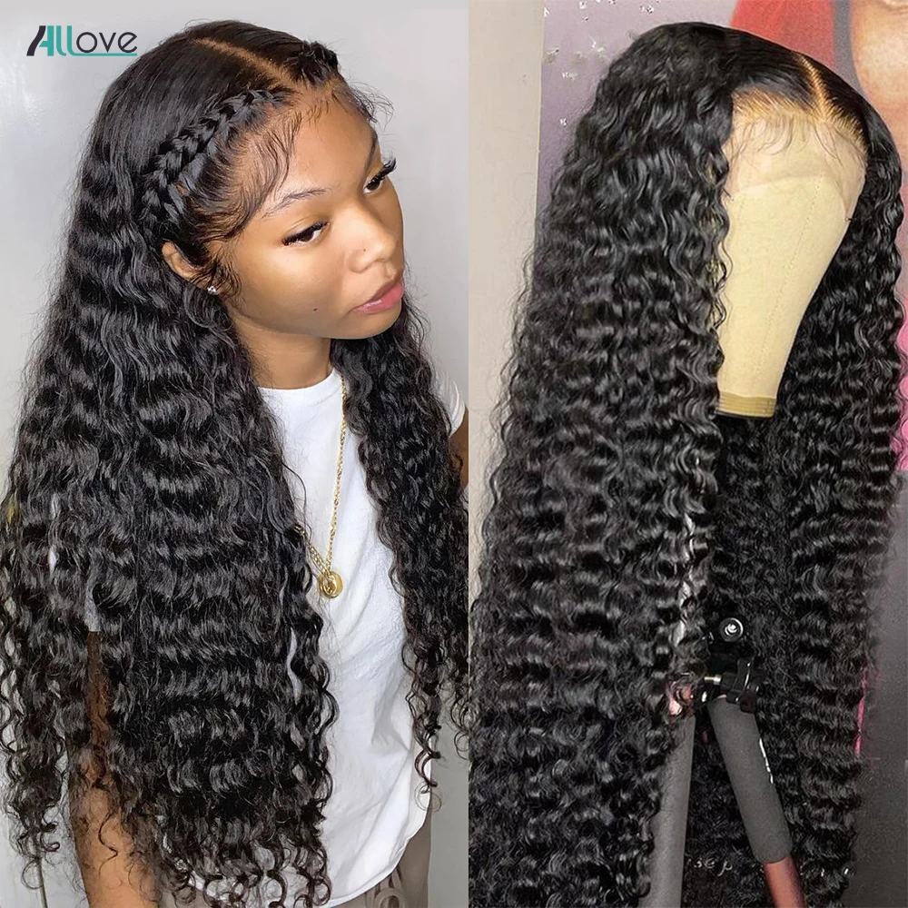 Top Trends: 30 Inch Deep Wave Frontal Wig 13x4 HD Transparent Lace Front Wig PrePlucked Brazilian Deep Curly Human Hair Wigs For Women Shoppable Styles