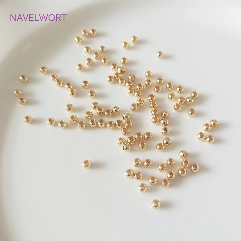 Top Trends: Jewellery Making Supplies 2mm-6mm 14k / 18k Real Gold Plated Round Spacer Beads Accessories DIY Beaded Jewelry Making Fittings Shoppable Styles