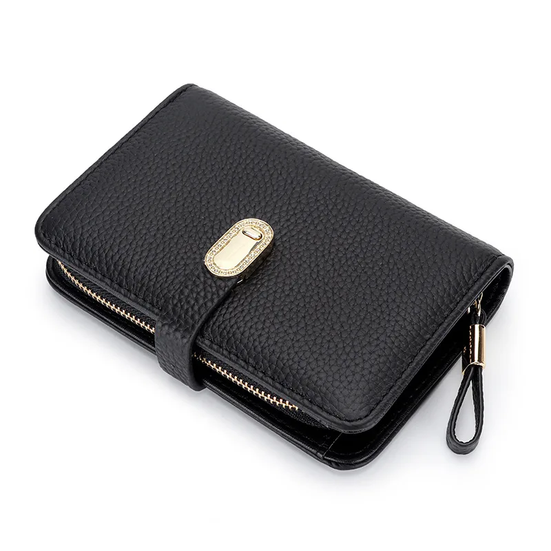 Top Trends: 2022 New Small Women Wallets Card Wallets Slim Zipper Cowhide Leather Top Quality Fashion Female Purse Card Holder Wallet Shoppable Styles