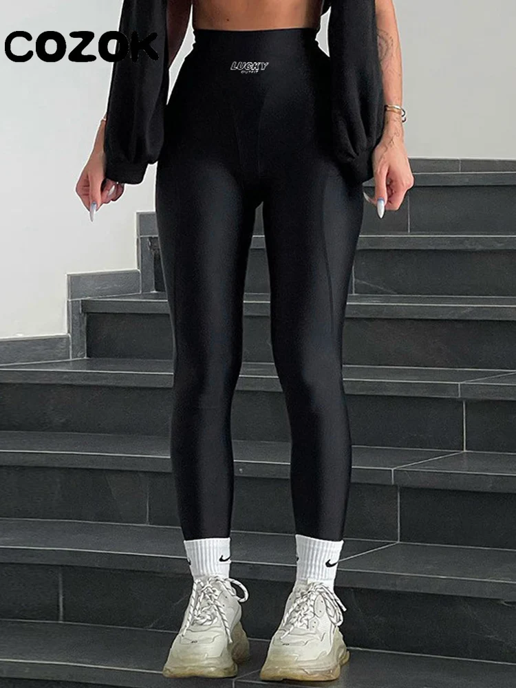 Top Trends: 2023 Hot Sale Leggings For Women Spring High Elastic High Waist Yoga Pants Female Luster Pants Black Skinny Pants Sweatpants Shoppable Styles