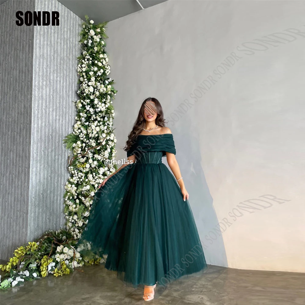 Top Trends: Green Pleats Off Shoulder Prom Party Dresses Floor Length Elegant Tulle Evening Prom Gowns Long Homecoming Graduation Dress Shoppable Styles