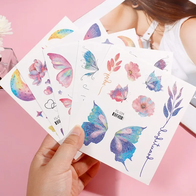 Top Trends: Music Festival Glitter Butterfly Temporary Tattoo Stickers Shiny Wings Fake Tattoo Waterproof Hand Body Art Festival Face Makeup Shoppable Styles - Image 5