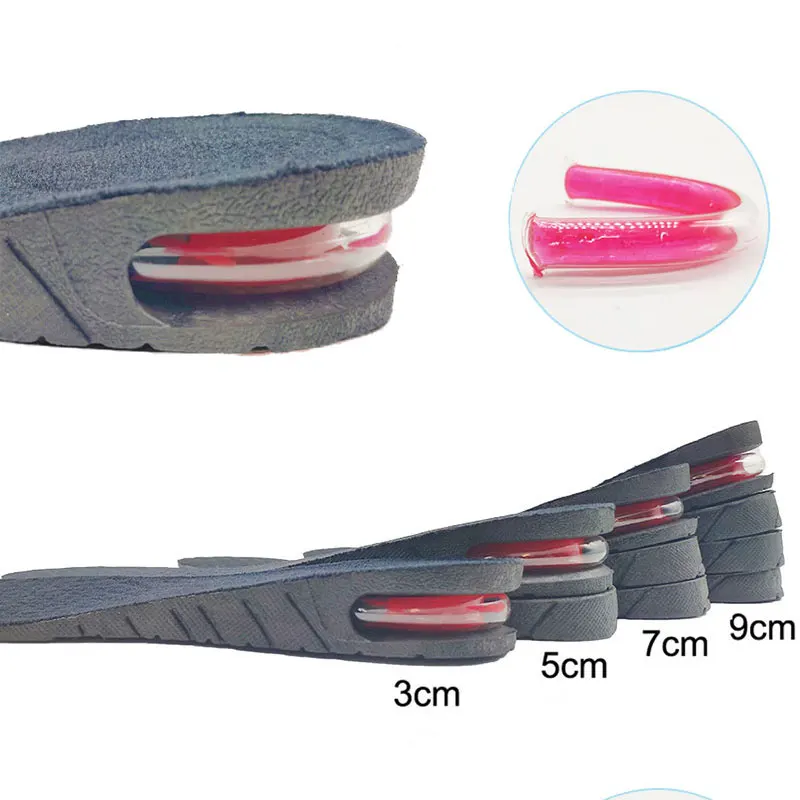 Top Trends: 3-9cm Height Increase Insole With Air Cushion Height Lift Taller Support Absorbant Foot Pad Adjustable Cut Shoe Heel Insert Shoppable Styles