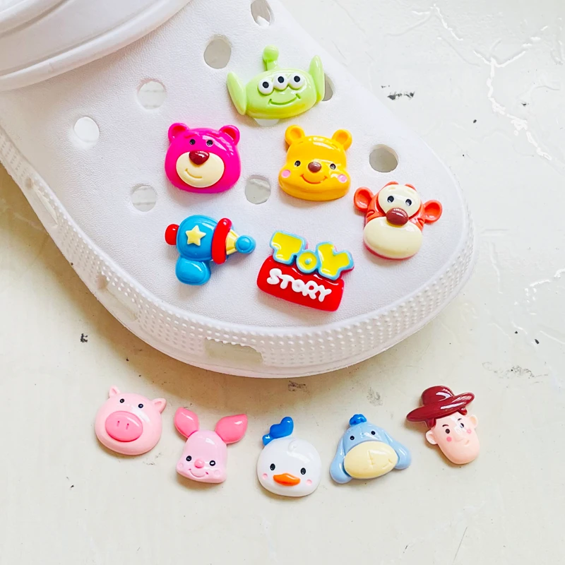 Top Trends: New Disney1Pcs Resin Shoe Charms Accessories DIY Cartoon Toy Story Anime Shoes Buttons Decoration Jibz For Croc Charms Kids Gift Shoppable Styles