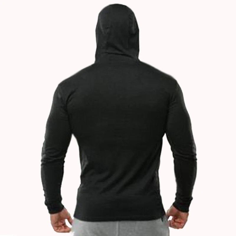 Top Trends: Summer Thin Long Sleeve Hooded European Size Men's Fitness Sports Leisure Running Training GYM 100% Cotton Sweater New Shoppable Styles - Image 2