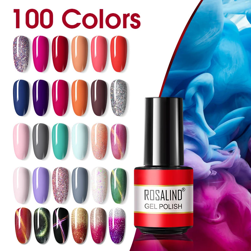 Top Trends: ROSALIND Nail Gel Polish Varnish Hybrid Semi Permanent UV Base Top Coat For Nail Art Manicure Soff Off Gel Nail Polish Need Lamp Shoppable Styles