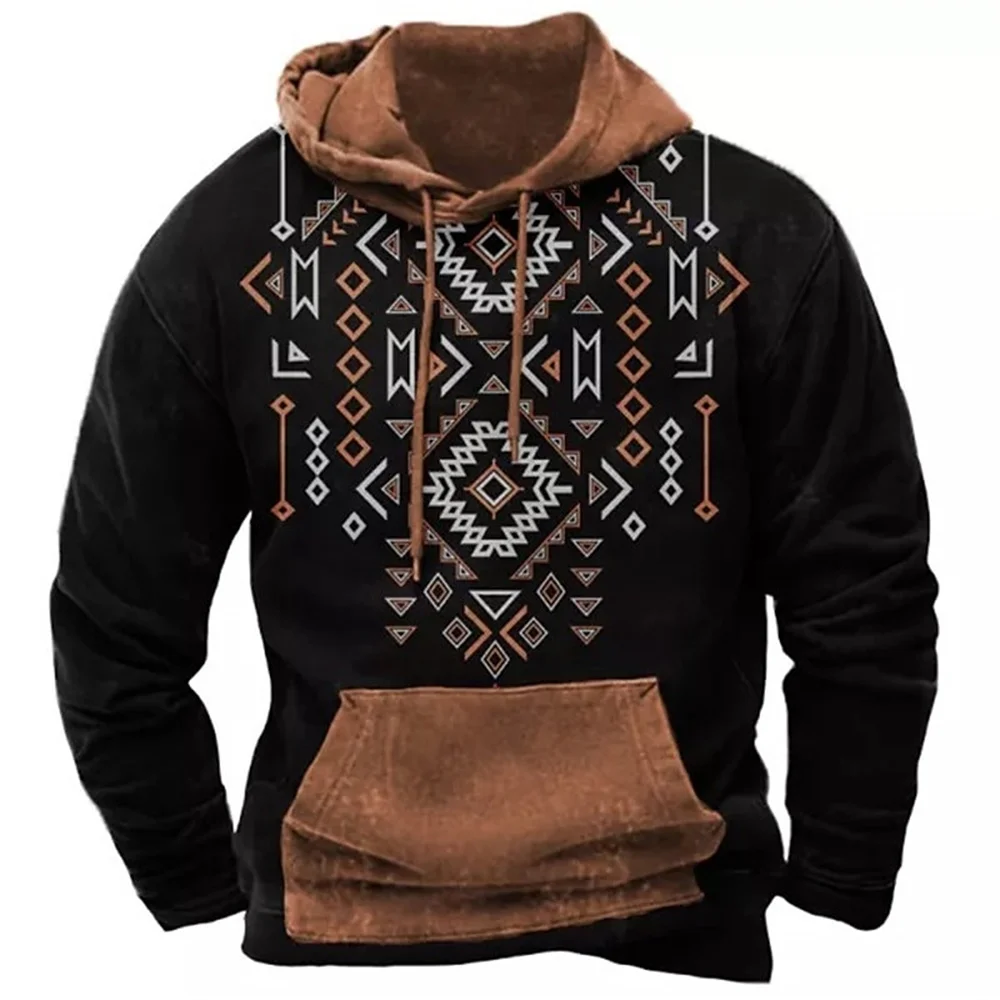 Top Trends: Autumn Men'S Hoodies 3d Totem Print Street Vintage Sweatshirt Oversized Hoody For Men Clothes 4XL Pullover Long Sleeve Tees Tops Shoppable Styles