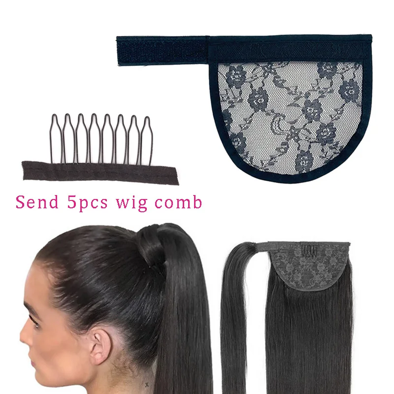 Top Trends: 5pcs / bag Ponytail Net Wig Making Cap Hair Net For Women And Hair Combs Black Color Wig Accessories Tools For Ponytail Shoppable Styles