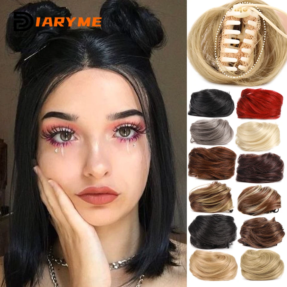 Top Trends: Synthetic Chignon Hair Extentions For Women Small Hair Bun Claw Clip In Hair Mini Updo Donut Bun Cosplay Straight Hair Bun Hairp Shoppable Styles