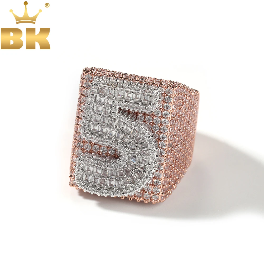 Top Trends: THE BLING KING Custom Big Men's Ring Personalized Letters Numbers Full Iced Out Cubic Zirconia Party Rings Hiphop Rapper Jewelry Shoppable Styles