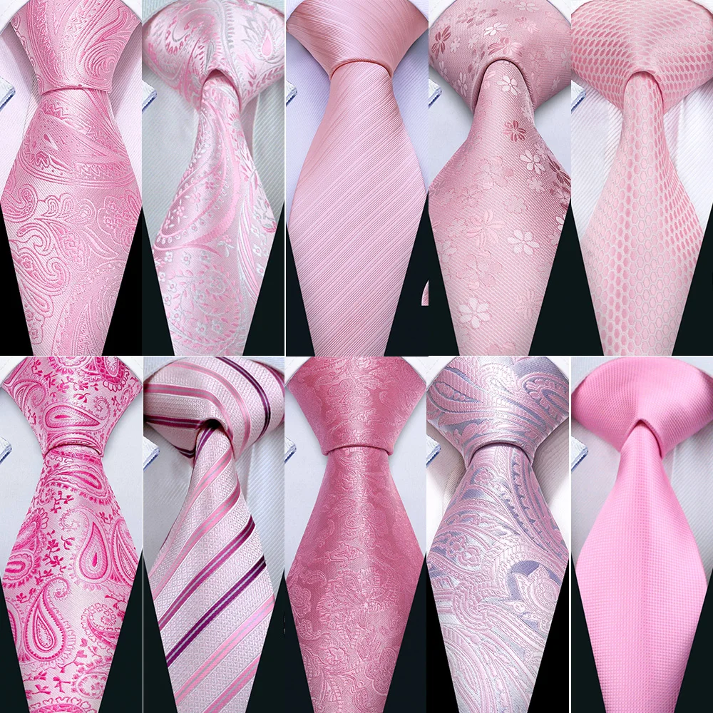 Top Trends: Classic Peach Pink Ties For Men Exquisite Paisley Necktie Handkerchief Cufflink Set Groom Gift Business Designer Barry.Wang 6012 Shoppable Styles