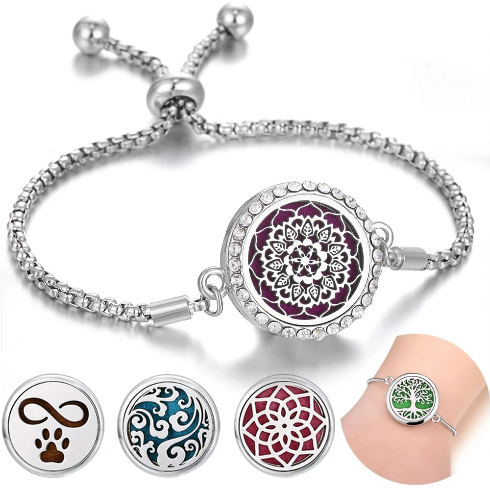 Top Trends: Aromatherapy Bracelet Diffuser Jewelry Tree Of Life Locket Bracelets Crystal Perfume Essential Oil Diffuser Bracelet Women Men Shoppable Styles