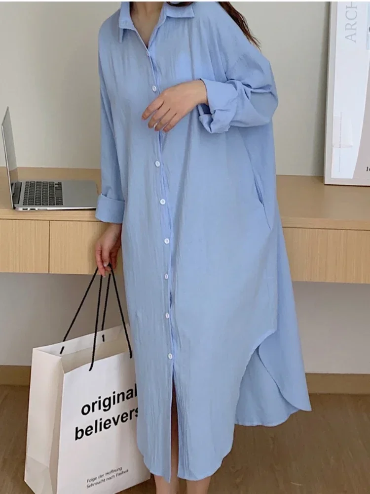 Top Trends: S-2XL Summer Shirt Dress Evening Vintage Dress Party Oversize Long Cotton Beach Women Dresses Robe Vestido Vestidos Para Mujer Shoppable Styles - Image 5