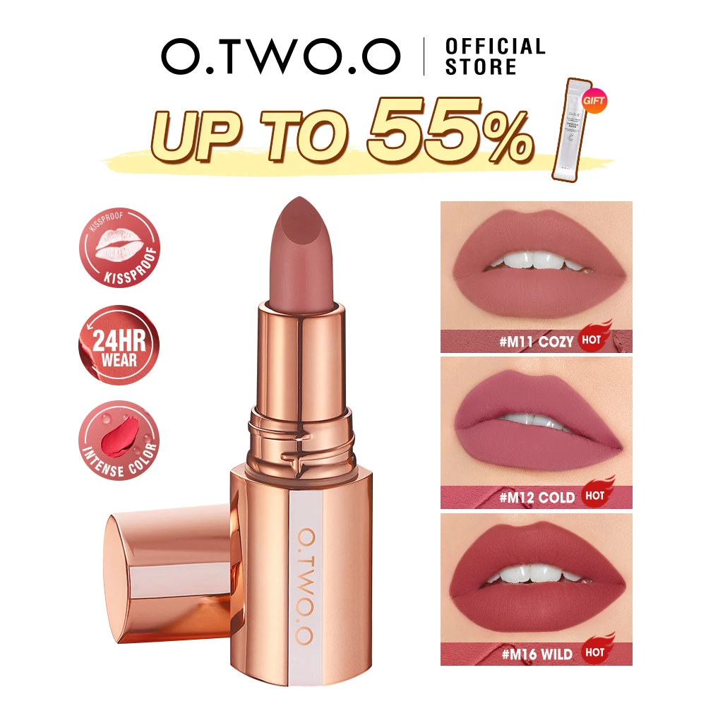 Top Trends: O.TWO.O Matte Lipstick Lip Tint 8 Colors Waterproof Long Lasting Non-stick Cup Sexy Highly Pigmented Velvet Lip Sticks Lip Stain Shoppable Styles