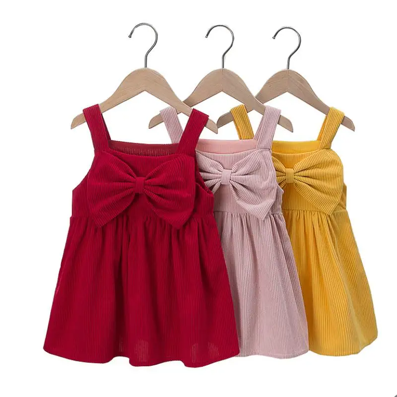 Top Trends: 2023 Girls Corduroy Dress Autumn Winter New Casual Korean Baby Sling Princess Dress Children Skirt Shoppable Styles