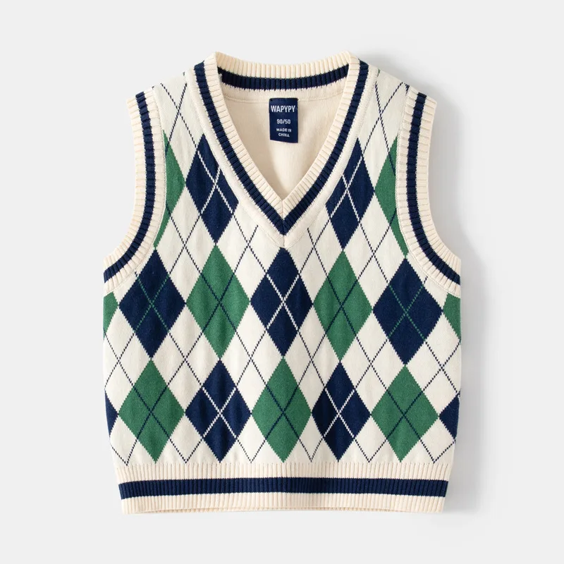 Top Trends: Knitwears Sweater Child Autumn Knitting Waistcoat Boy's Clothes Outerwear Cotton Kids Clothes Warm Children's Knitted Vest Tops Shoppable Styles