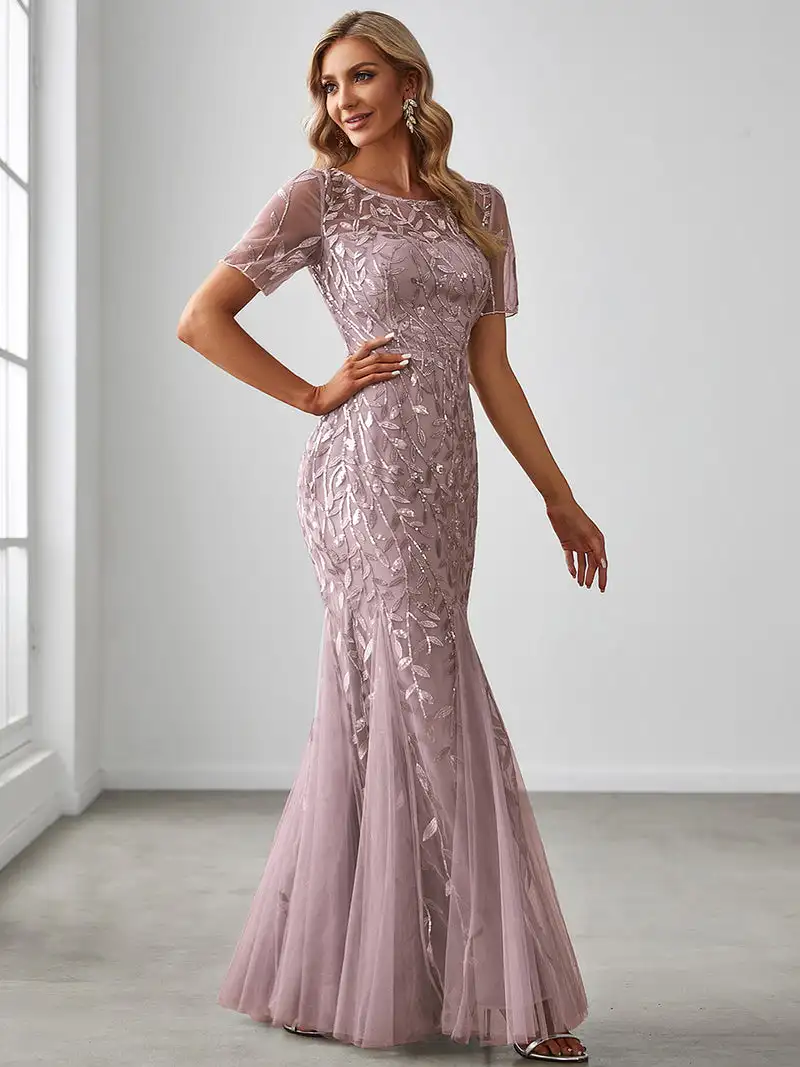 Top Trends: Elegant Evening Dress Sequin Print Fishtail Tulle Dresses For Party 2024 Ever Pretty Of Lilac Sequin Tulle Bridesmaid Dresses Shoppable Styles