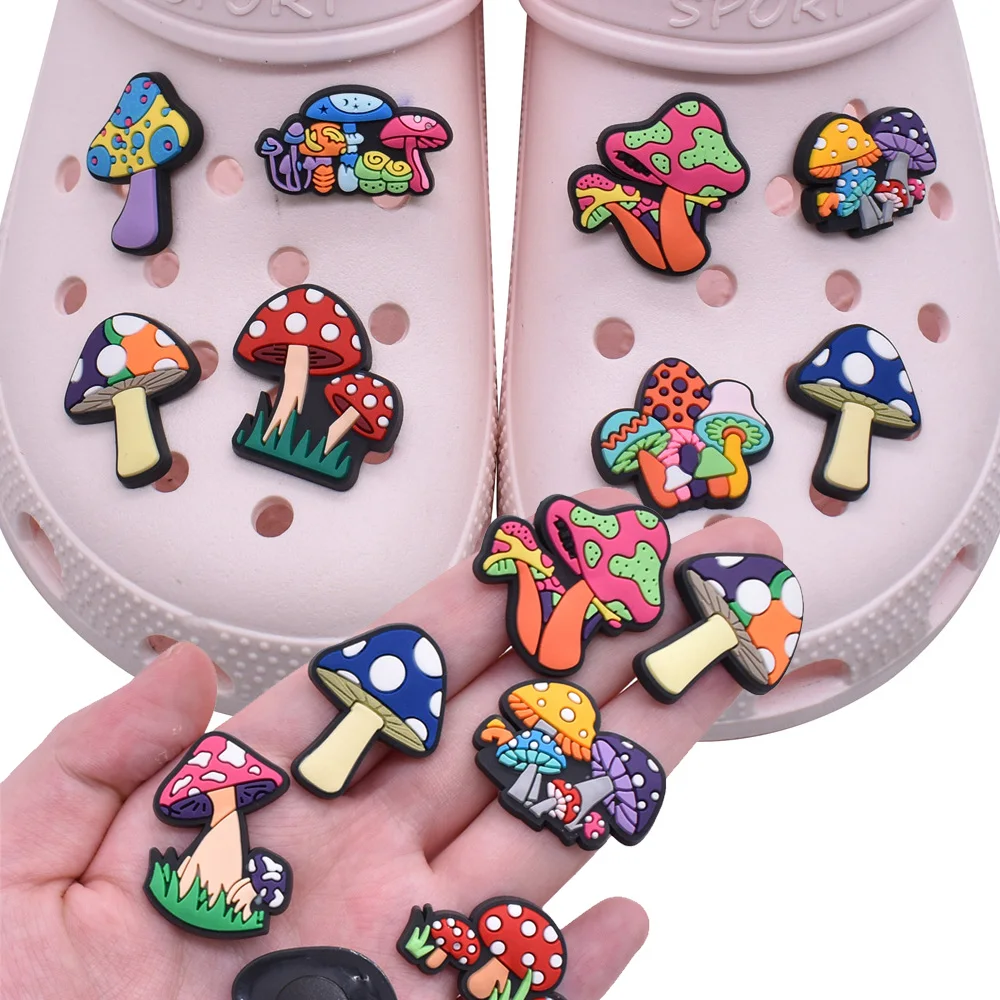 Top Trends: Wholesale 1pcs PVC Shoe Charms For Crocs Mushroom Accessories Badge Women Clogs Buckle Kids Pins DIY Decoration Jeans X-mas Gift Shoppable Styles