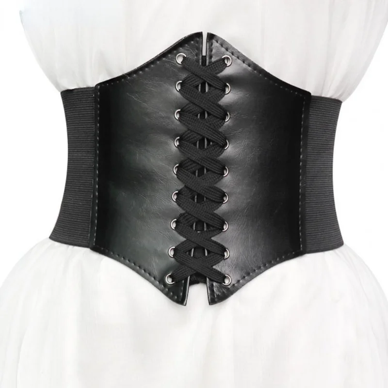 Top Trends: Fashion Corset Wide Belts Faux Leather Slimming Body Shaping Girdle Belt For Women Elastic Tight High Waist For Daily Wear Shoppable Styles