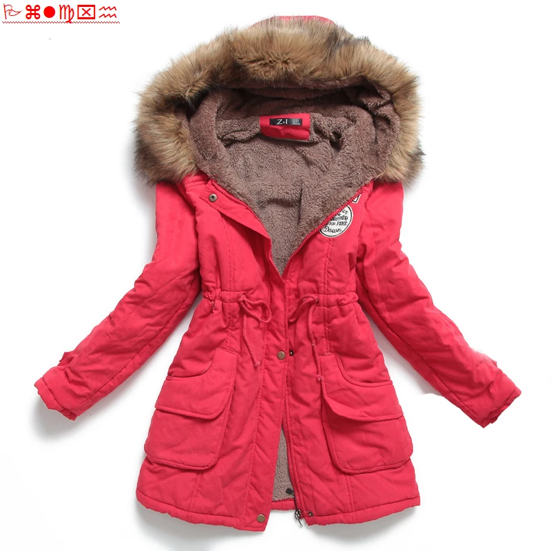 Top Trends: 2023 New Winter Women Long Warm Thick Outwear Hooded Wadded Coat Slim Parka Cotton Padded Jacket Artificial Fur Collar Overcoat Shoppable Styles